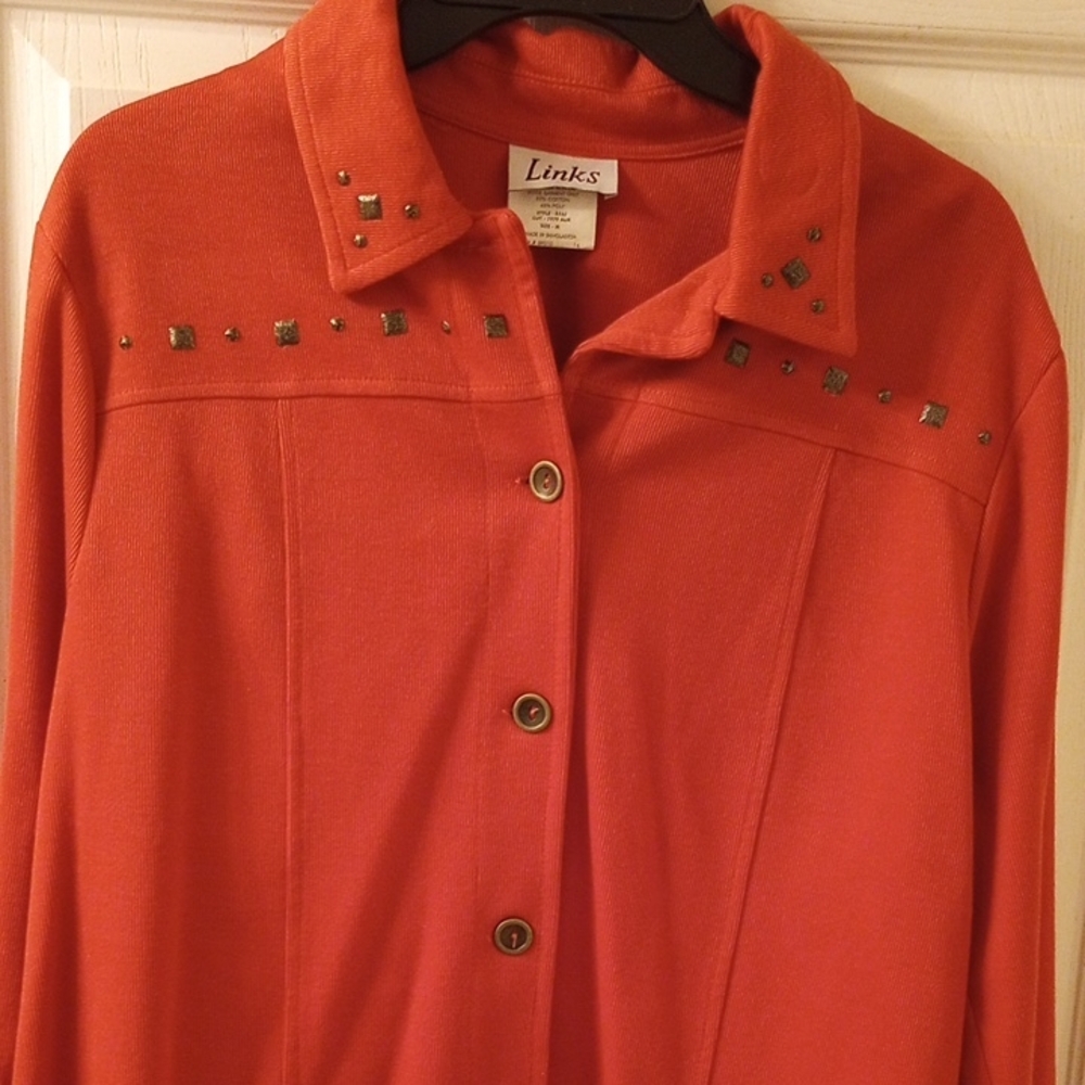 New Link Women's Rust Color Blazer with Stud Details